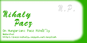 mihaly pacz business card